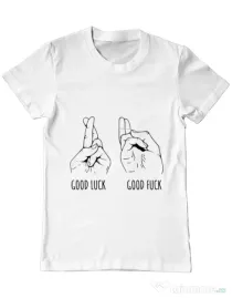 Tricou ADLER barbat Good luck Alb