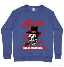 Bluza ADLER barbat Mr. steal your girl Albastru melanj