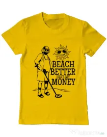 Tricou ADLER barbat Beach better have my money Galben