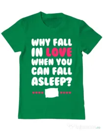 Tricou ADLER barbat Why fall in love Verde mediu