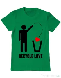 Tricou ADLER barbat Recycle love Verde mediu