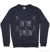 Bluza ADLER barbat The time is meow Denim inchis