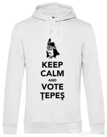Hoodie barbat cu gluga Vote Tepes Alb