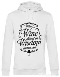 Hoodie barbat cu gluga Wisdom wine Alb