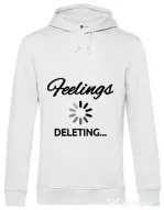 Hoodie barbat cu gluga Deleting feelings Alb