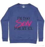 Bluza ADLER barbat Too sexy for my ex Albastru melanj