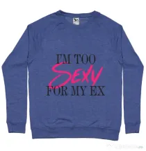 Bluza ADLER barbat Too sexy for my ex Albastru melanj