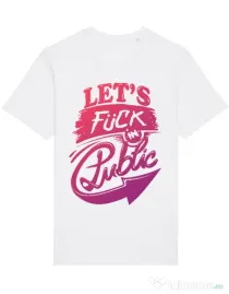 Tricou STANLEY STELLA barbat Let's fuck in public Alb