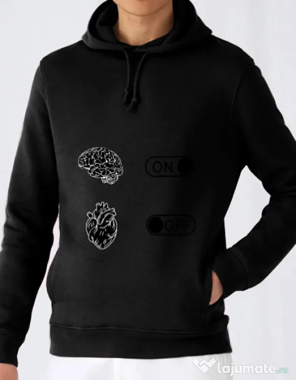 Hoodie barbat cu gluga Love Negru