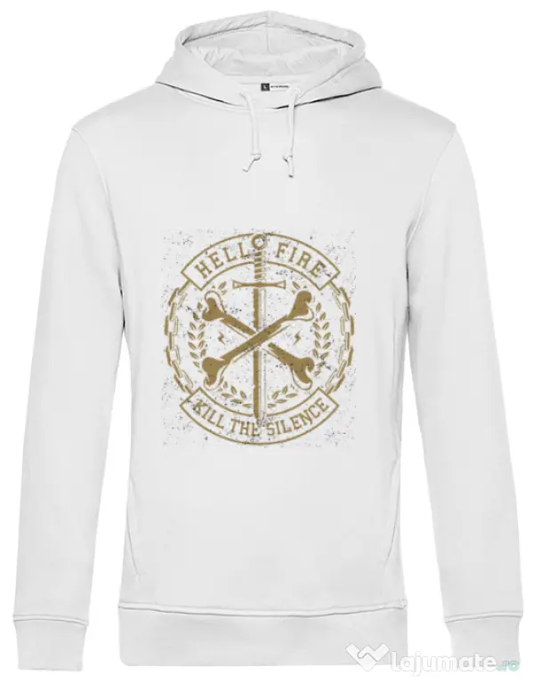 Hoodie barbat cu gluga Cross Bones Alb