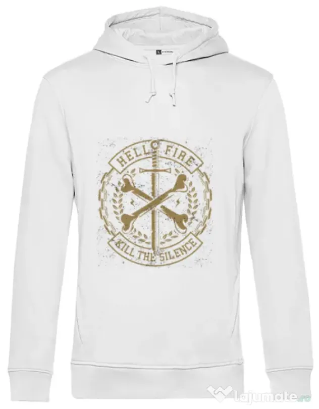 Hoodie barbat cu gluga Cross Bones Alb
