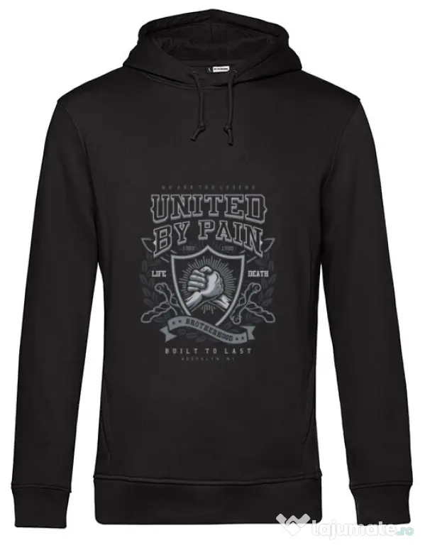Hoodie barbat cu gluga United By Pain Negru