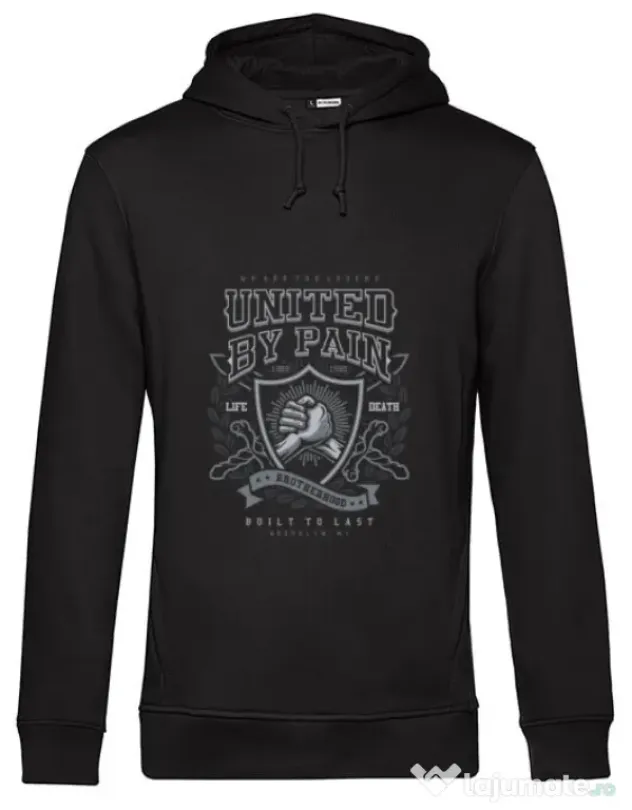 Hoodie barbat cu gluga United By Pain Negru