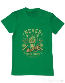 Tricou ADLER barbat Never Give Up Verde mediu
