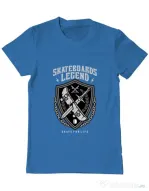 Tricou ADLER barbat Skateboards Legend Albastru azuriu