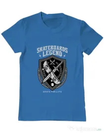 Tricou ADLER barbat Skateboards Legend Albastru azuriu