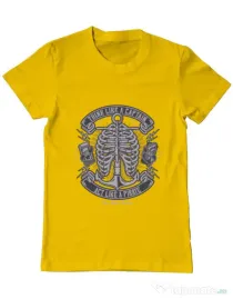 Tricou ADLER barbat Think Like A Captain Act Like A Pirate Galben