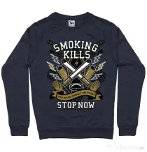 Bluza ADLER barbat Smoking Kills Denim inchis