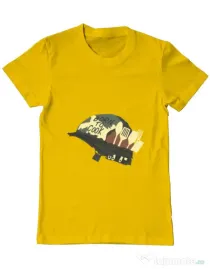 Tricou ADLER barbat Born To Cook Galben