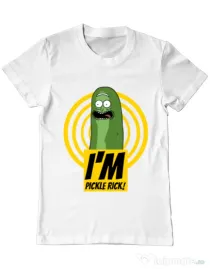 Tricou ADLER barbat I'm pickle Rick! Alb