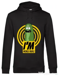 Hoodie barbat cu gluga I'm pickle Rick! Negru