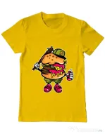 Tricou ADLER barbat Bastard burger Galben