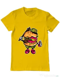 Tricou ADLER barbat Bastard burger Galben