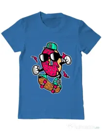 Tricou ADLER barbat Donut skater Albastru azuriu