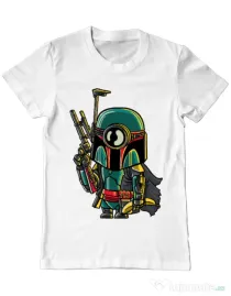 Tricou ADLER barbat Minion Boba Fett Alb