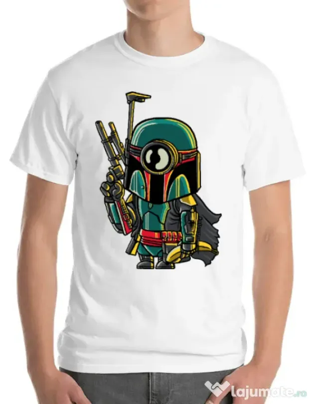 Tricou ADLER barbat Minion Boba Fett Alb