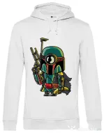 Hoodie barbat cu gluga Minion Boba Fett Alb