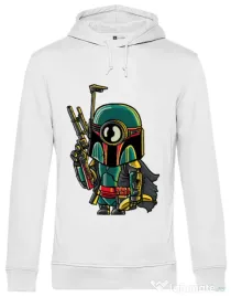 Hoodie barbat cu gluga Minion Boba Fett Alb