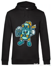 Hoodie barbat cu gluga Skate bastard Negru