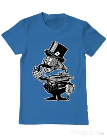 Tricou ADLER barbat Gramophone head Albastru azuriu