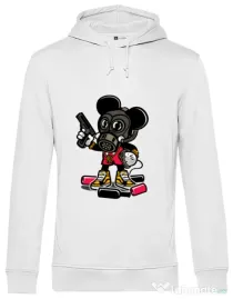 Hoodie barbat cu gluga Gangsta Mouse Alb