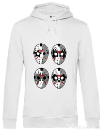 Hoodie barbat cu gluga Jason Rock Faces Alb
