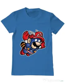 Tricou ADLER barbat Captain Mario Albastru azuriu