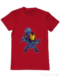 Tricou ADLER barbat Iron Skeletor Rosu