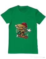 Tricou ADLER barbat Pizza Skater Verde mediu
