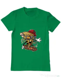 Tricou ADLER barbat Pizza Skater Verde mediu