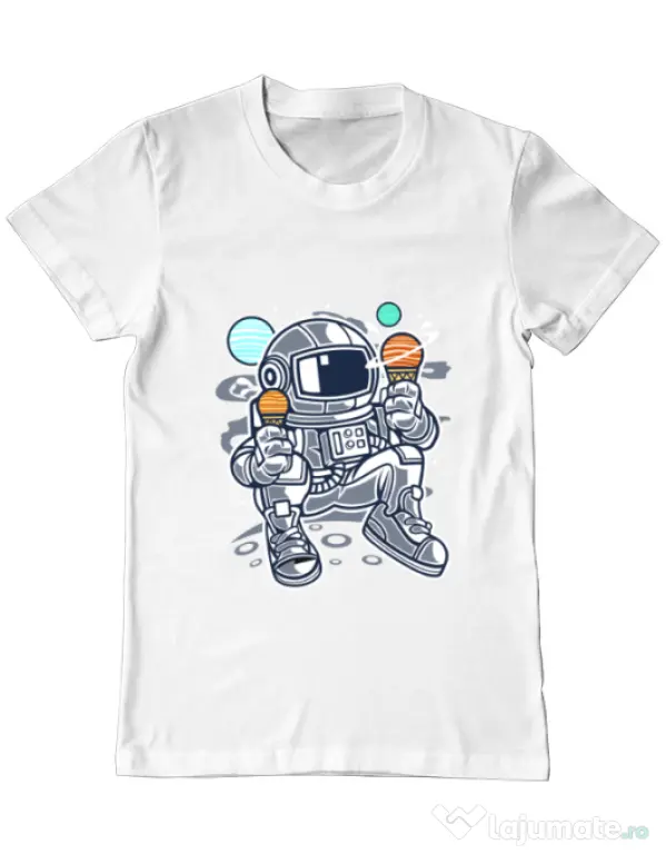 Tricou ADLER barbat Astronaut Ice Cream Alb