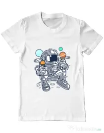 Tricou ADLER barbat Astronaut Ice Cream Alb