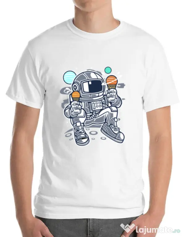 Tricou ADLER barbat Astronaut Ice Cream Alb