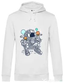 Hoodie barbat cu gluga Astronaut Ice Cream Alb
