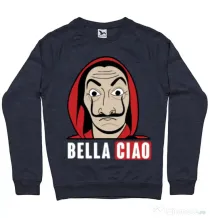 Bluza ADLER barbat Bella ciao Denim inchis