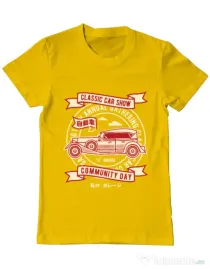 Tricou ADLER barbat Classic Car Show Galben