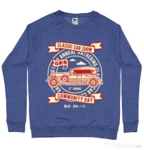 Bluza ADLER barbat Classic Car Show Albastru melanj
