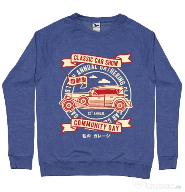 Bluza ADLER barbat Classic Car Show Albastru melanj