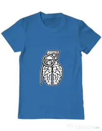 Tricou ADLER barbat Grenade Brain Albastru azuriu