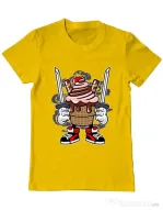 Tricou ADLER barbat Ice Cream Ninja Galben